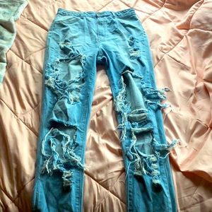 Brand: Fashion Nova, size 15(32), high waisted, light denim wash